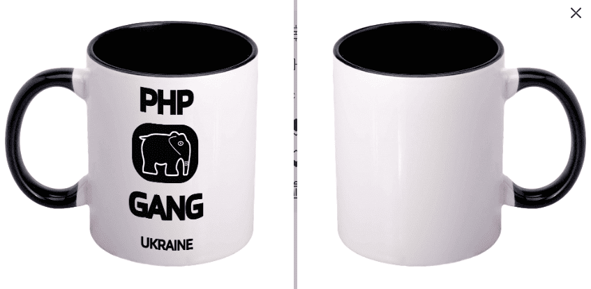 Чашка з принтом PHP GANG BLACK. Чашка з принтом PHP GANG BLACK.