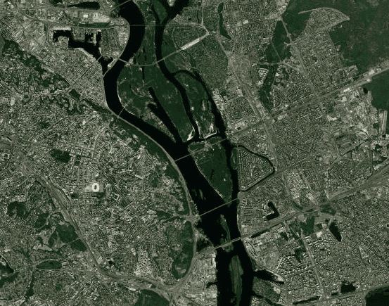Красень Київ - вид з космосу. Красень Київ - вид з космосу.
