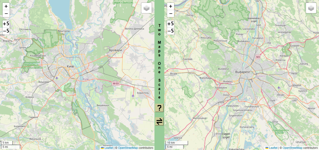 Київ vs Будапешт - звичайна мапа. Київ vs Будапешт - звичайна мапа.