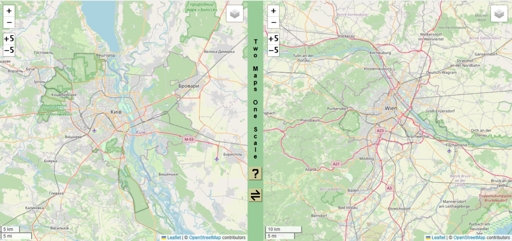 Київ vs Відень - звичайна мапа. Київ vs Відень - звичайна мапа.